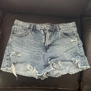 wild fable Light Blue Denim Shorts with Contrast Stitching